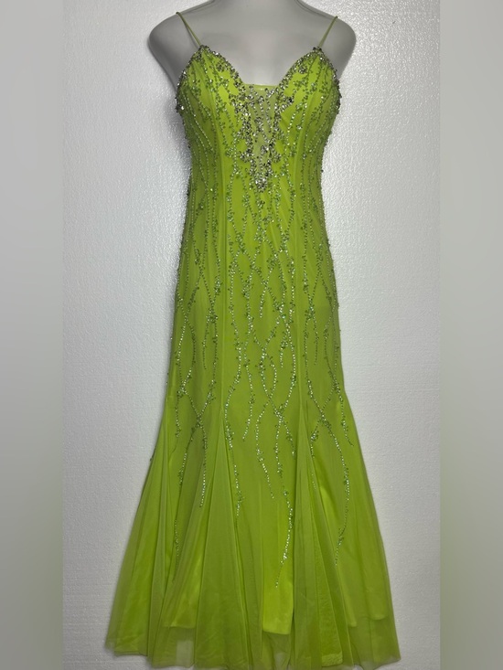 Cache Dresses & Skirts - Cache Lime Green Beaded Formal Gown Mermaid Prom Dress Size S great condition